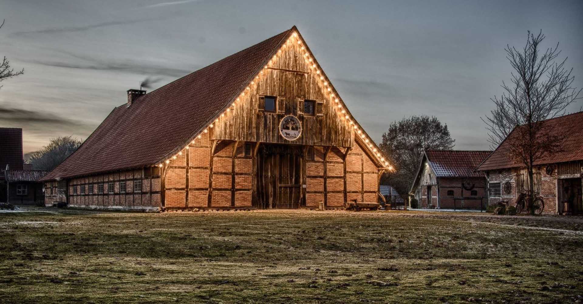 Das historische Heimathaus „Ohmes Hues“, ein niederdeutsches Hallenhaus in Fachwerkbauweise